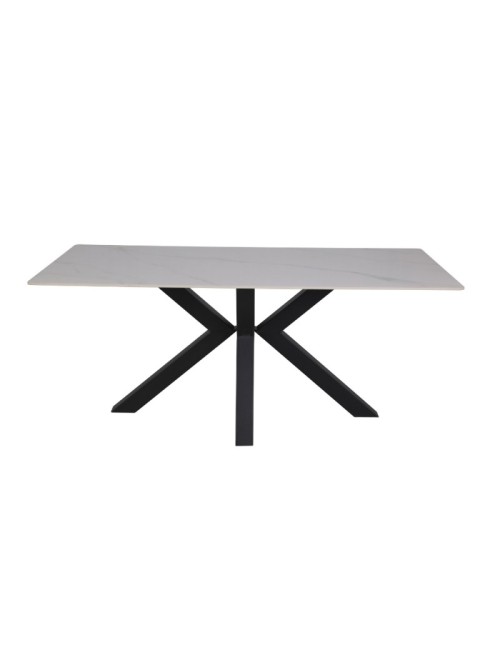 Tavolo Solid piano ceramica effetto marmo bianco lucido 180x90 cm.