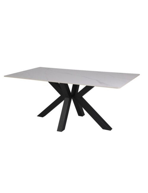 Tavolo Solid piano ceramica effetto marmo bianco lucido 180x90 cm.