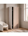 Armadio due ante scorrevoli 90x43x212h con appendiabiti colore bianco frassinato e olmo