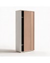 Armadio due ante scorrevoli 90x43x212h con appendiabiti colore bianco frassinato e olmo