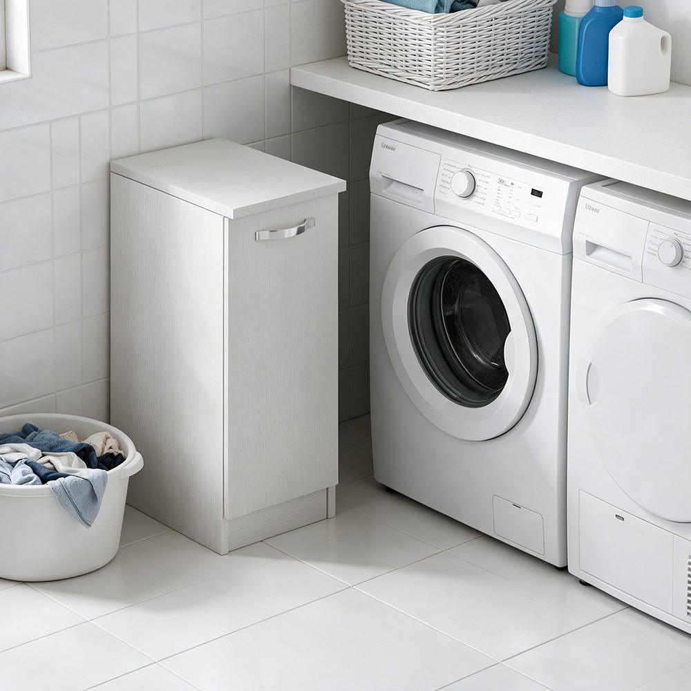 Mobile bagno con anta 36x50x85,5 colore bianco frassinato