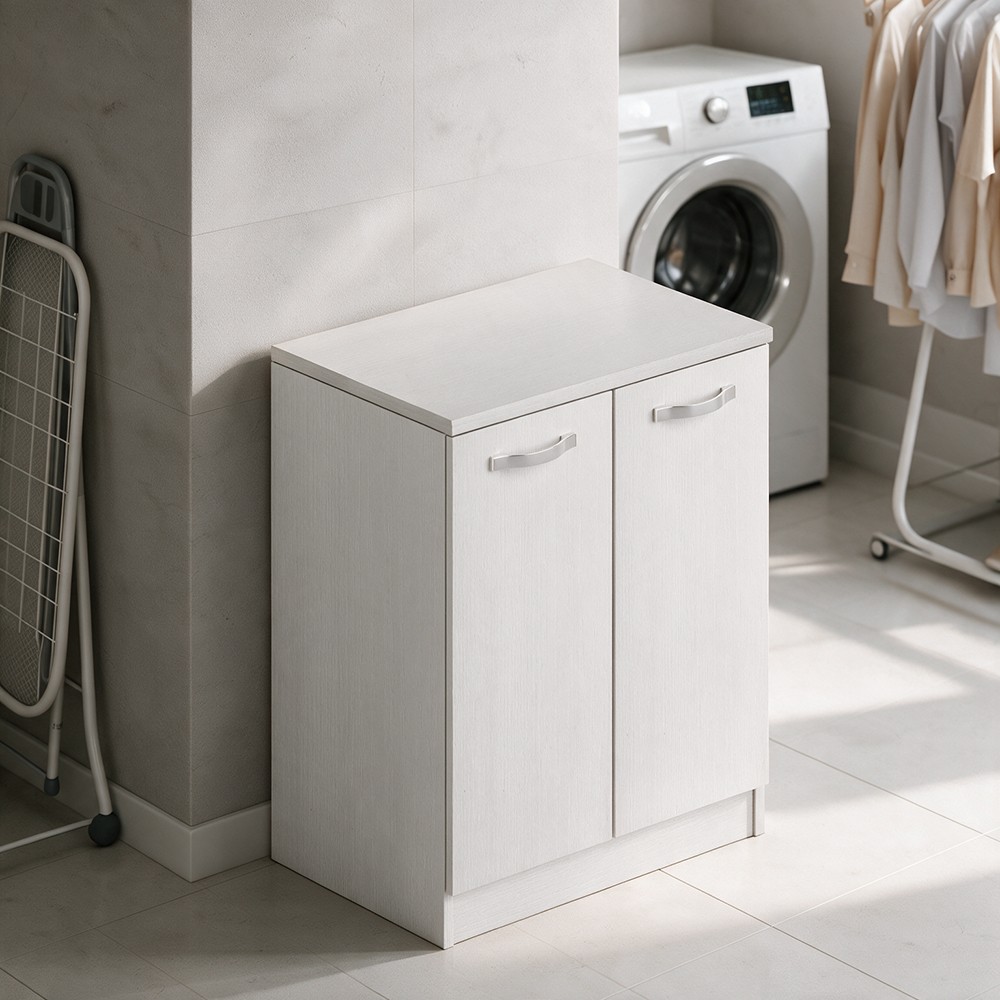 Mobile bagno due ante 71x50x85,5 colore bianco frassinato