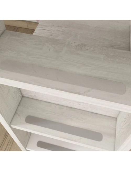 Letto a castello bianco consumato fucsia con armadio e cassetti 1298