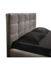 Letto matrimoniale con contenitore Napoli tessuto colore tortora