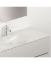 Mobile bagno sospeso bianco frassinato 2 cassetti con lavabo e specchio COMP100BF 101x46x54h