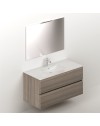 Mobile bagno sospeso olmo 2 cassetti con lavabo e specchio COMP100OL 101x46x54h