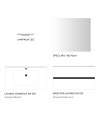 Mobile bagno sospeso olmo 2 cassetti con lavabo e specchio COMP100OL 101x46x54h