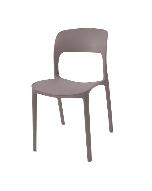 Set 4 Sedia in Polipropilene Vela Impilabili Grigio – Profilo Curvo e Design Essenziale