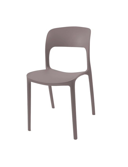 Set 4 Sedia in Polipropilene Vela Impilabili Grigio – Profilo Curvo e Design Essenziale