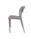 Set 4 Sedia in Polipropilene Vela Impilabili Grigio – Profilo Curvo e Design Essenziale
