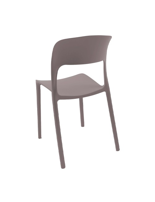 Set 4 Sedia in Polipropilene Vela Impilabili Grigio – Profilo Curvo e Design Essenziale