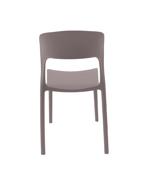 Set 4 Sedia in Polipropilene Vela Impilabili Grigio – Profilo Curvo e Design Essenziale