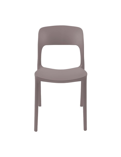 Set 4 Sedia in Polipropilene Vela Impilabili Grigio – Profilo Curvo e Design Essenziale