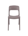 Set 4 Sedia in Polipropilene Vela Impilabili Grigio – Profilo Curvo e Design Essenziale