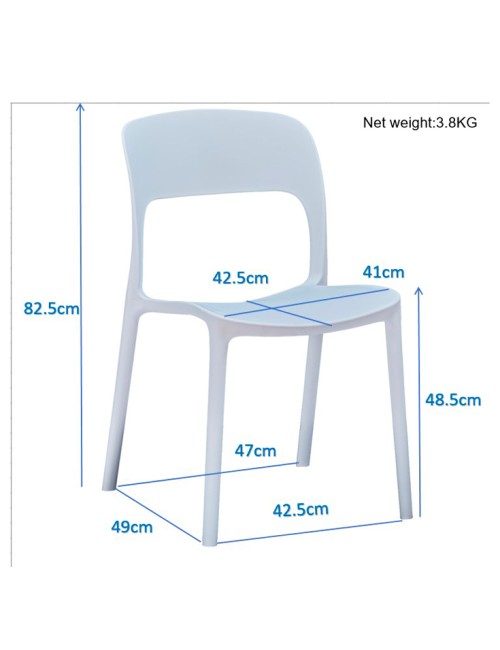 Set 4 Sedia in Polipropilene Vela Impilabili Grigio – Profilo Curvo e Design Essenziale