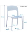 Set 4 Sedia in Polipropilene Vela Impilabili Grigio – Profilo Curvo e Design Essenziale