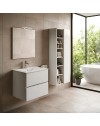 Mobile bagno sospeso bianco frassinato 2 cassetti con lavabo e specchio COMP60BF 61x46x54h