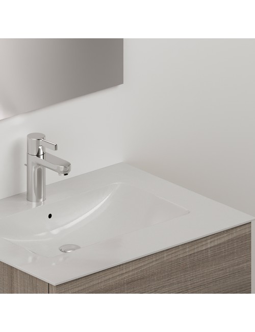 Mobile bagno sospeso olmo 2 cassetti con lavabo e specchio COMP60OL 61x46x54h