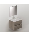 Mobile bagno sospeso olmo 2 cassetti con lavabo e specchio COMP60OL 61x46x54h