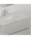 Mobile bagno sospeso bianco frassinato 2 cassetti con lavabo e specchio COMP80BF 81x46x54h