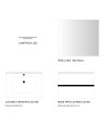 Mobile bagno sospeso bianco frassinato 2 cassetti con lavabo e specchio COMP80BF 81x46x54h
