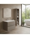Mobile bagno sospeso olmo 2 cassetti con lavabo e specchio COMP80OL 81x46x54h