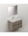 Mobile bagno sospeso olmo 2 cassetti con lavabo e specchio COMP80OL 81x46x54h