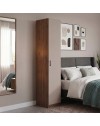 Armadio Singolo 45 cm H 247 cm 1 Anta Noce Naturale e Cashmere Made in Italy
