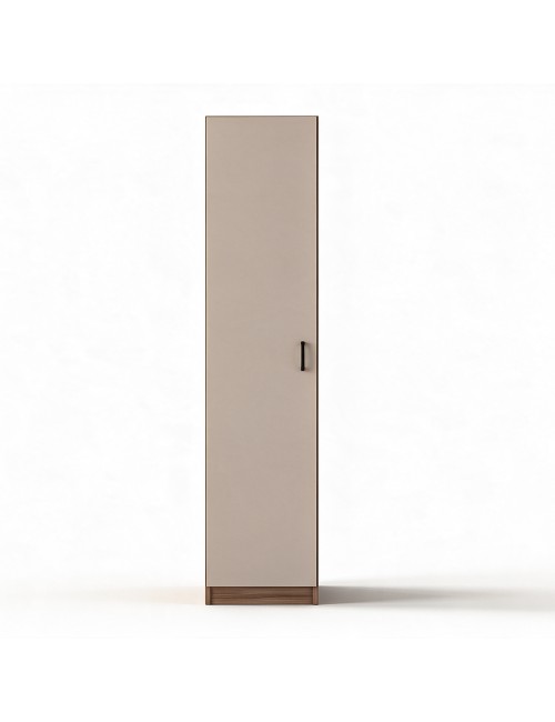 Armadio Singolo 45 cm H 247 cm 1 Anta Noce Naturale e Cashmere Made in Italy