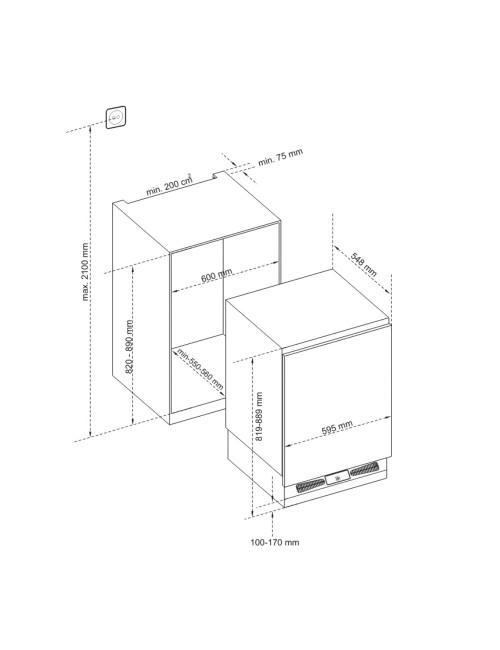 Frigorifero sottotavolo Atlantic ATFTMX1600E 115 lt bianco classe E