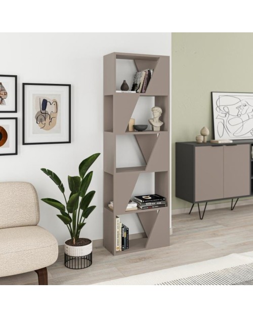Libreria 5 ripiani Frame 54x168 colore tortora