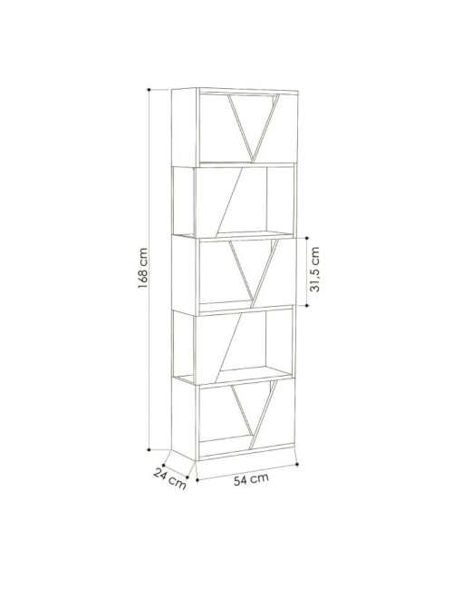 Libreria 5 Ripiani Frame 54x168 Colore Bianco Prezzo