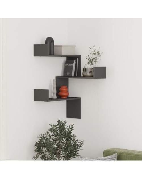Libreria pensile angolare Luksa colore antracite