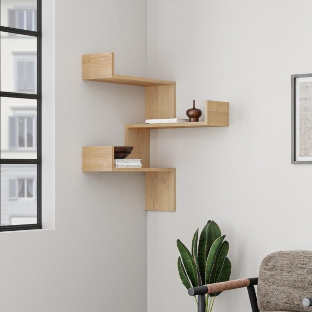 Libreria pensile angolare rovere Luksa