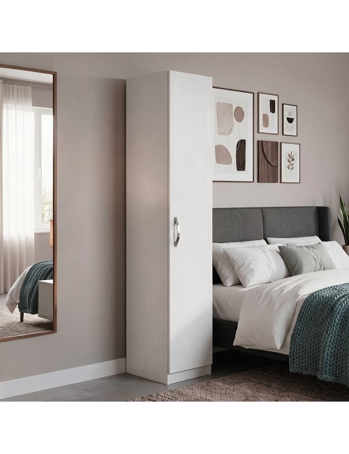 Armadio Singolo 45 cm H 247 cm 1 Anta Bianco Frassinato Made in Italy