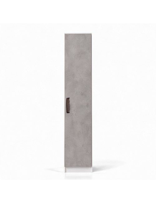 Armadio Singolo 45 cm H 247 cm 1 Anta Bianco e cemento Made in Italy