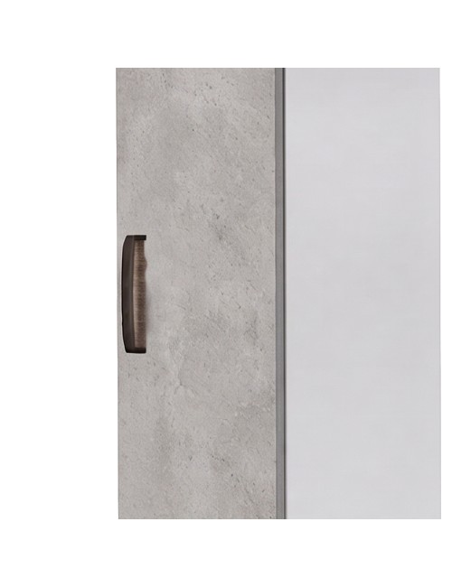 Armadio Singolo 45 cm H 247 cm 1 Anta Bianco e cemento Made in Italy