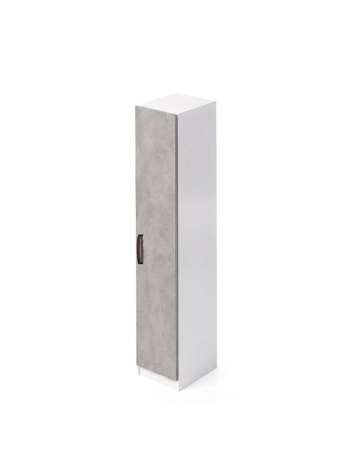 Armadio Singolo 45 cm H 247 cm 1 Anta Bianco e cemento Made in Italy