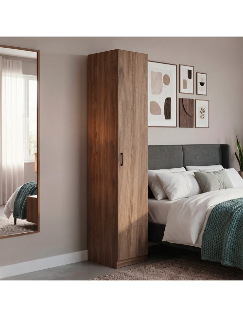 Armadio Singolo 45 cm H 247 cm 1 Anta Noce Naturale Made in Italy