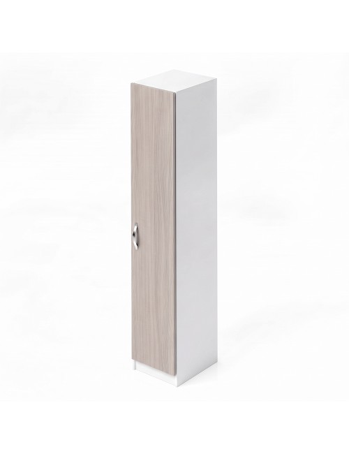 Armadio Singolo 45 cm H 247 cm 1 Anta Bianco e Olmo Made in Italy