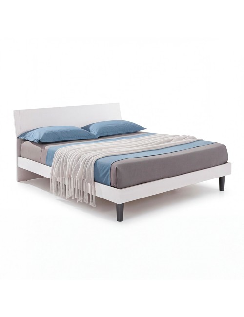 Letto matrimoniale in legno bianco 170x205x88h Manitoba