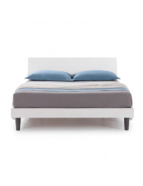Letto matrimoniale in legno bianco 170x205x88h Manitoba