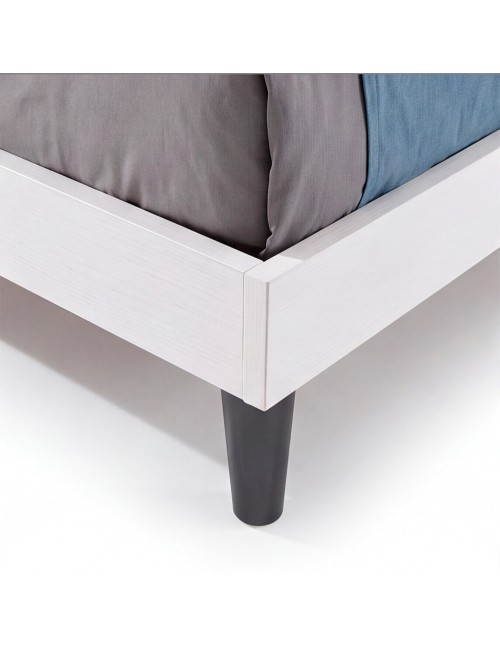 Letto matrimoniale in legno bianco 170x205x88h Manitoba