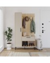 Mobile da Ingresso Acton Rovere e Cashmere con Appendiabiti, Cassetto e Anta - 108 cm