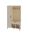 Mobile da Ingresso Acton Rovere e Cashmere con Appendiabiti, Cassetto e Anta - 108 cm