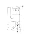 Mobile da Ingresso Acton Rovere e Cashmere con Appendiabiti, Cassetto e Anta - 108 cm