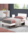 Letto singolo in legno 100x205x88h Manitoba colore bianco