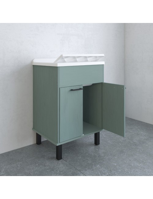 Mobile Lavatoio Verde scuro 60x50X85 PVC 9042KV