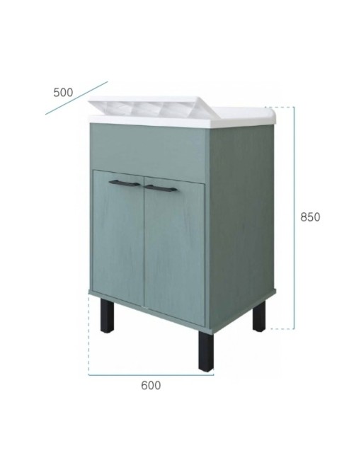 Mobile Lavatoio Verde scuro 60x50X85 PVC 9042KV