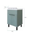 Mobile Lavatoio Verde scuro 60x50X85 PVC 9042KV